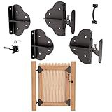 Kit De Portão De Cerca Leevanoo Gate Kit De Moldura Antiqueda Com Trava De Portão Kit De Ferragens De Portão Ajustável Para Cerca De Madeira Portões De Garagem Portas De Galpão Portões De Curral 