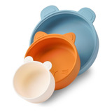 Kit De Prato E Tigela Bowl De Silicone Bebê E Infantil
