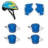 Kit De Proteção Azul Chamas C Cap Mimo Style Azul
