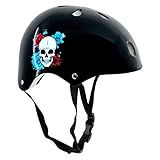 Kit De Proteção Capacete Cotoveleira Joelheira Caveira Black M 55 59cm DM Radical