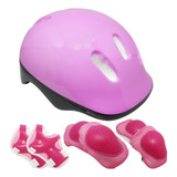 Kit De Proteção Infantil Skate Patins Bicicleta Rosa