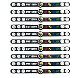 Kit De Pulseiras De Identificação De Autismo Transtorno Do Espectro Autista TEA 10 Peças Cores Sortidas Borracha Regulavel Preta 