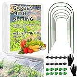 Kit De Rede De Jardim Rede De Malha Ultrafina De Pássaros De 3 X 30 Pés Com Barreira De Pragas Com 6 Conjuntos De Argolas De Jardim E 36 Clipes Para Canteiros Elevados Proteção De Rede De Plantas De Jardim Para Vegetais Frutas Flores Cobertura De Linha De Estufa