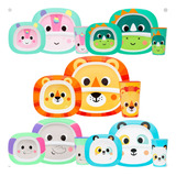 Kit De Refeição Infantil Completo Prato Tijela Copo Buba Zoo
