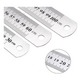 Kit De Réguas 30 Cm 60 Cm 1 Metro Metal Aço Inox