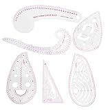 Kit De Réguas De Costura Conjunto De Réguas De Roupas Réguas De Costura De 6 Unidades Régua De Curva De Quadril Para Costura Medição Para Confecção De Roupas