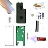 Kit De Reparo De Tela Compatível Com Samsung Galaxy S21 - S21 Plus - S21 Ultra - Lente De Vidro Frontal Externa - Caixa Traseira Da Porta Traseira Com Substituição Da Tampa Da Lente Da Moldura Da