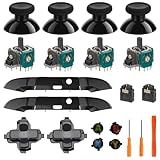Kit De Reparo Para Controle Xbox One S X Polegares Joysticks Analógicos 3D Amortecedor LB RB Dpad Botões ABXY Conector De Fone De Ouvido Peças De Substituição Para Controle Xbox One Modelo 1708 Preto ABXY 