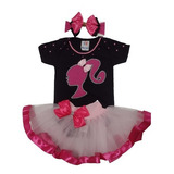 Kit De Saia De Tutu Princesa Barbie Silhueta Menina