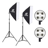Kit De Softbox Duplo Para 4 Lâmpadas Com Tripé Sou Foto