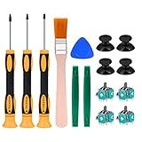 Kit De Substituição De Joystick 3D Analógico Vomeko 15pcs Para PS4 Kit De Reparo De Polegar Para Controladores De P LayStation 4 Inclui 4 Unidades De Joystick Peças De Reposição E Chave De Fenda 