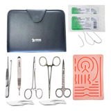 Kit De Sutura Avançado Com Simulador Social Instrumentos