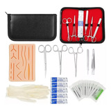 Kit De Sutura Premium Com Pele De Silicone Para Treinamento
