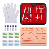 Kit De Sutura Simulador Prática Estojo Completo Para Treinamento Com Pinça Pinca Isbom