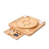 Kit De Tábuas De Queijo E Frios Bambu Petisqueira Facas Molheira De Porcelana Conjunto De Tábuas De Bambu Premium Ideal Para Presentes Petisqueira Para Frutas Azeitonas Queijos HYATTO HOME