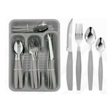 Kit De Talheres Inox Canadá 25 Peça Colher Garfo Faca Kehome Cor Cinza