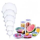 Kit De Tampas De Silicone Com 6 Tamanhos Diferentes Reutilizável Tampa Universal Para Vasilhas Alimentos Panelas Tampa Ecológica