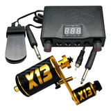 Kit De Tatuagem Máquina X13 Silver Gold Pink Fonte Digital