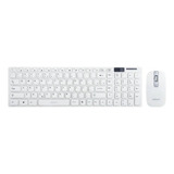 Kit De Teclado E Mouse Sem Fio Exbom Bk s1000 Abnt2 Branco