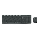 Kit De Teclado E Mouse Sem Fio Logitech Mk235 Teclado Grafite E Mouse Preto