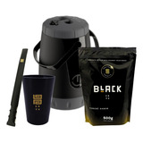 Kit De Tereré Garrafa Cuia Bomba Inox V6 Erva 500g Black