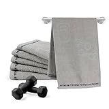 Kit De Toalhas De Academia Fitness- 6 Peças- Para Treino E Exercícios- Grafite- Toalha Esportiva De Alta Absorção 100- Algodão- 30x90cm