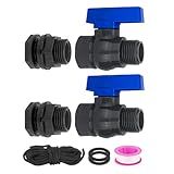Kit De Torneira De Barril De Chuva De PVC Pacote Com 2 Válvula Esférica De 1 9 Cm Com Adaptador De Anteparo Para Tanques De água Aquários Piscinas