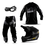 Kit De Trilha Equipamento Motocross Piloto Mx Pro Tork Preto