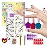 Kit De Unhas Infantis Conjunto De Esmaltes Infantis Para Meninas Descasque A Base De água Segura 2 Unidades De Adesivos De Unhas UV 2 Pacotes De Placas De Unhas 3 Garrafas De Esmalte 1 Puchen