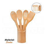 Kit De Utensílios 5 Pçs Ecokitchen Bm1503 Mimo Style Cor Bambu