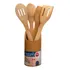 Kit De Utensílios Bambu 5 Peças Pau Colher Garfo Espátulas