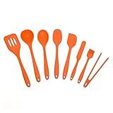 Kit De Utensílios De Silicone Com 8 Peças Laranja OIKOS