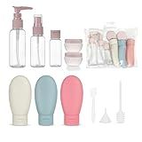 Kit De Viagem Frascos Recarregaveis De Silicone E Plastico Para Shampoo Condicionador Sabonete Creme Alcool Em Gel Maquiagem E Cosmeticos Em Geral