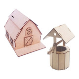 Kit Decoração Country Fazendinha 5 Mini Poço 5 Mini Celeiro
