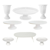 Kit Decoração De Festa Boleira Suporte De Doces Vaso Bandeja