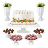 Kit Decoração De Festa Boleira Vaso Mini Cake Bolos Doces
