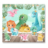 Kit Decoração De Festa Dinossauros Baby Displays E Painel