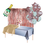 Kit Decoração Festa Cortinas Metalizadas Toalhas Balões