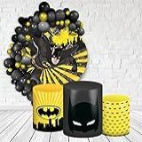 Kit Decoração Festa De Aniversário Master Painel Redondo 1-50 - Trio De Capas De Cilindro Super Heroi BT-01