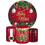 Kit Decoração Festa De Aniversário Master Painel Redondo 1 50 Trio De Capas De Cilindro Feliz Natal