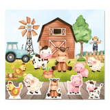 Kit Decoração Festa Displays E Painel Fazendinha Menino