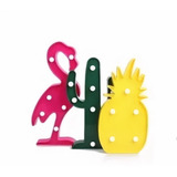 Kit Decoração Festa Luminárias Led Flamingo Abacaxi Cacto