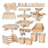 Kit Decoração Festa Provençal Mesa Infantil Mdf Aniversario
