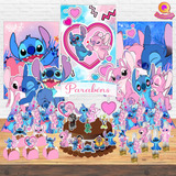 Kit Decoração Festa Stitch Completa Monta Facil 88 Itens