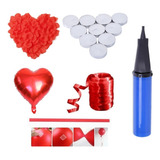 Kit Decoração Romântica 200 Pétalas Velas Balão Coração