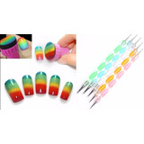 Kit Decoração Unha Nail Art 5 Boleador 5 Degradê 10 Fita
