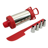 Kit Decorador Bolo Seringa Inox 4 Bicos Decorativos Tortas
