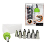 Kit Decorador Confeiteiro Profissional Saco 12 Bicos Onyx