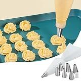 Kit Decorador Confeiteiro Saco Reutilizável 6 Bicos Adaptador Decoração De Bolos Sobremesas Cupcakes