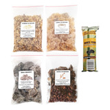 Kit Defumação Olíbano Breu Branco Mirra E Copal Carvão